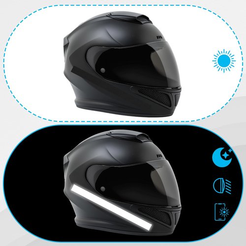 HJZHII 16PCS Black Reflective Tape, Motorcycle Helmet Decals Reflective Stickers for Helmet Motorcycle Helmets Stickers Night Visibility Safety Decal for Motorcycles Scooters Bike Helmets Stroller