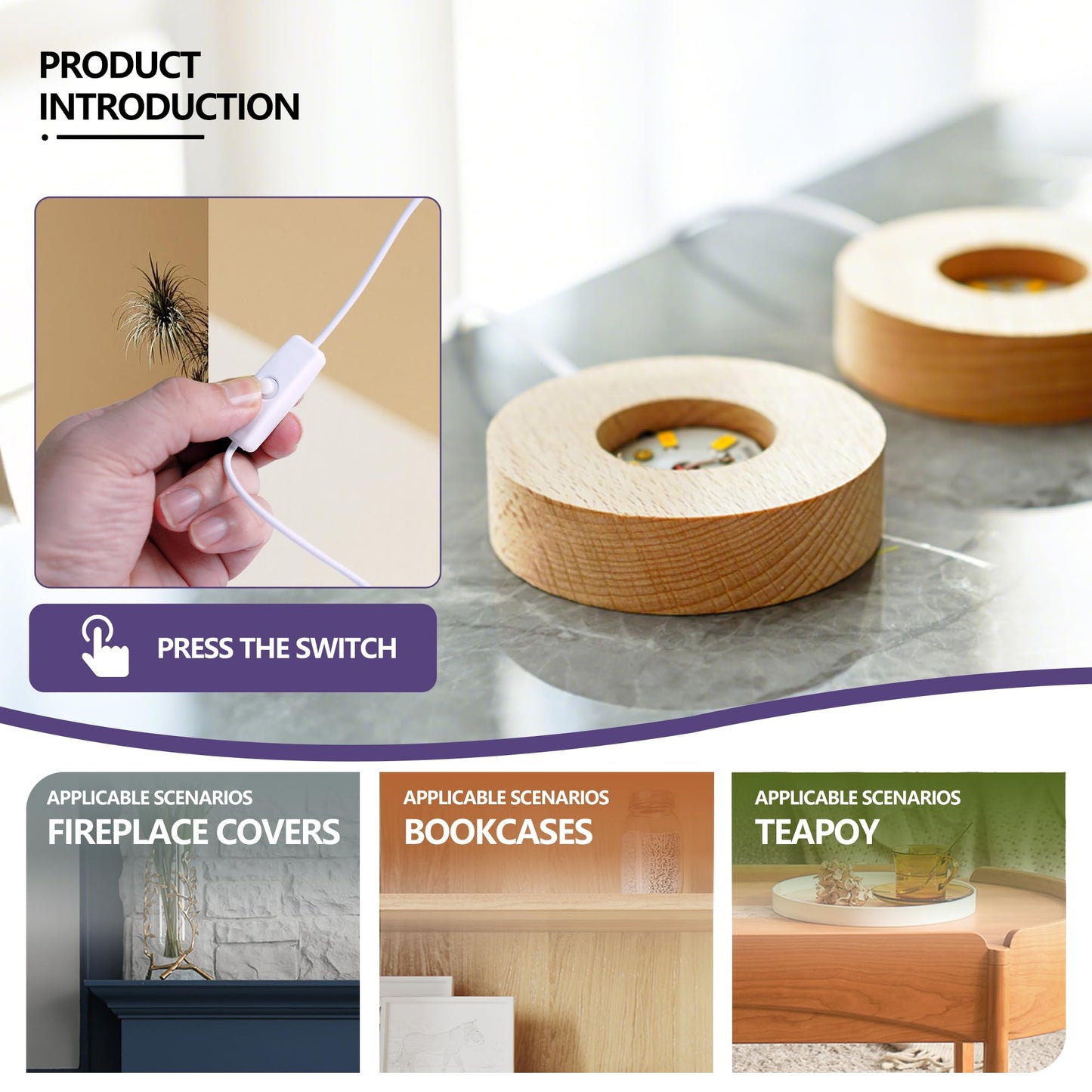 LOULIQIGIFT Crystal Moon Crystal Ball with Light Base Night Light 2.3Inches Glass Moon Globe Home Decor Gift for Women, Friends, Family