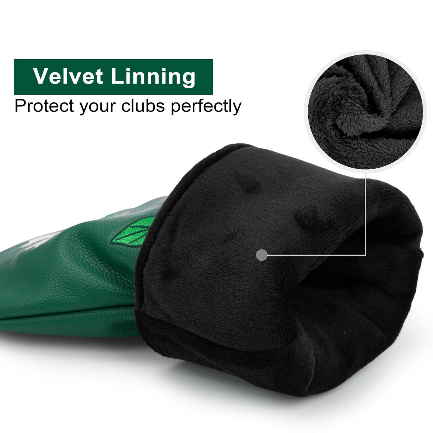 Golf Club Covers for Women Men Golfers, Green with Blooming Flowers Golf 3 Wood Cover Fairway Wood Headcover Rotatable # 3 4 5 7 X, Great Golf Gifts for Women (Fairway Wood Cover)