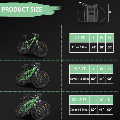 JUIN Bike Covers | Heavy Duty Waterproof Bicycle Cover for Mountain Bikes - Fits 2 Bikes (Clear)