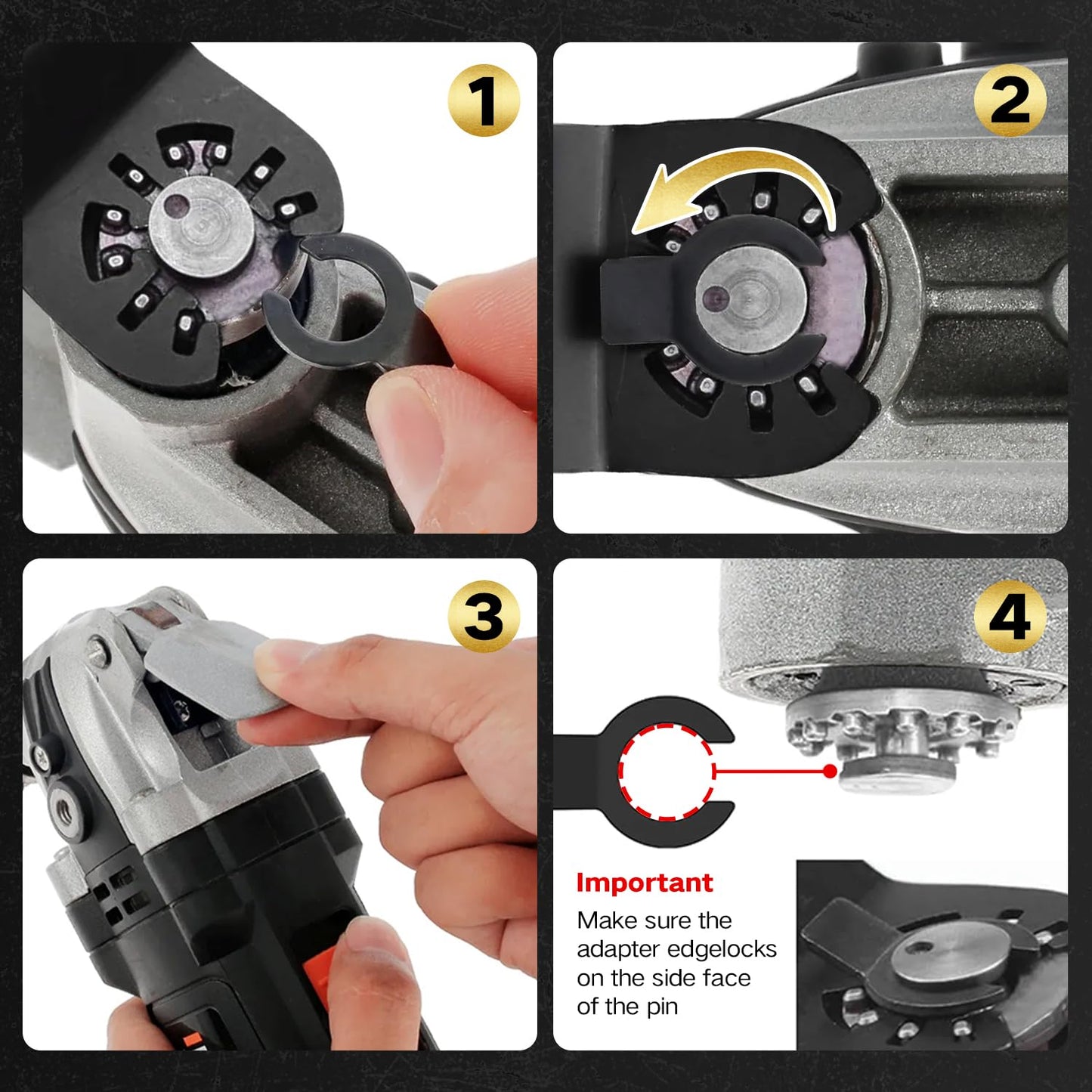 Hiinny 6PCS Titanium Oscillating Tool Blades, Professional Universal Titanium Oscillating Saw Blades Multitool Blades Kits for Metal Wood Plastics, Dewalt Milwaukee Ryobi Fein