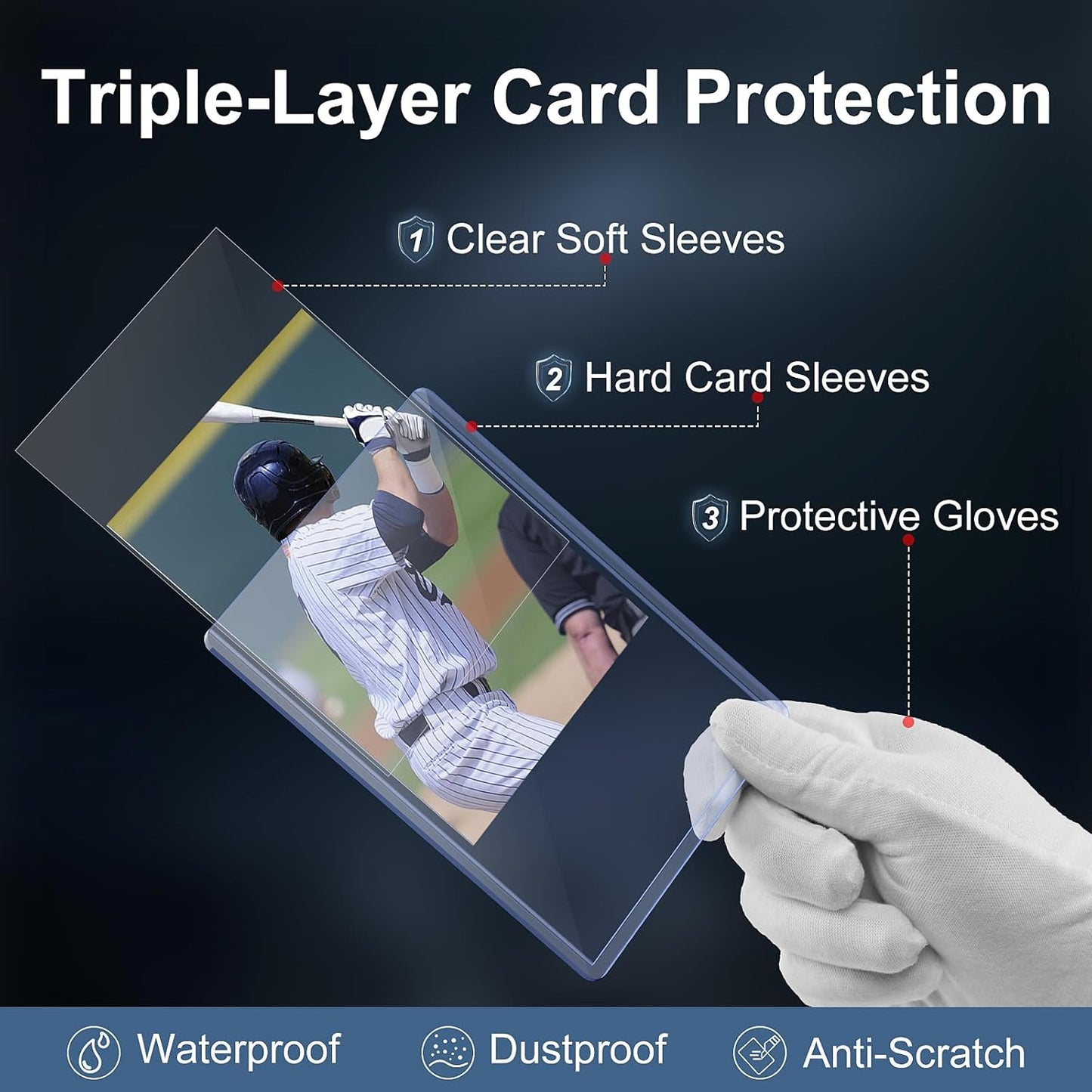 Skiennix 400 Card Sleeves - Premium Hard Plastic Top Loaders with 200 Clear Sleeves | 3" x 4" Size
