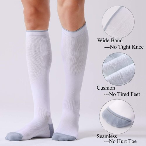 FITRELL Compression Socks - 20-30mmHg Circulation Support for Men & Women | 3 Pairs