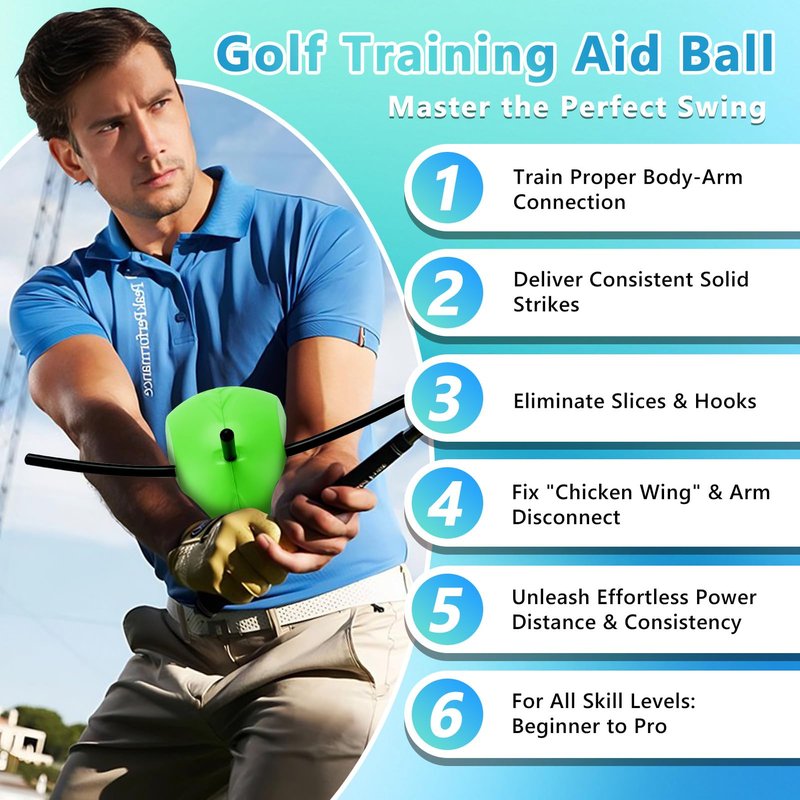 ZEMBSOYA Swing Training Aid Ball Aluminum PU Foam Portable Posture Correction Putting Aid Trainer for Beginners Practice