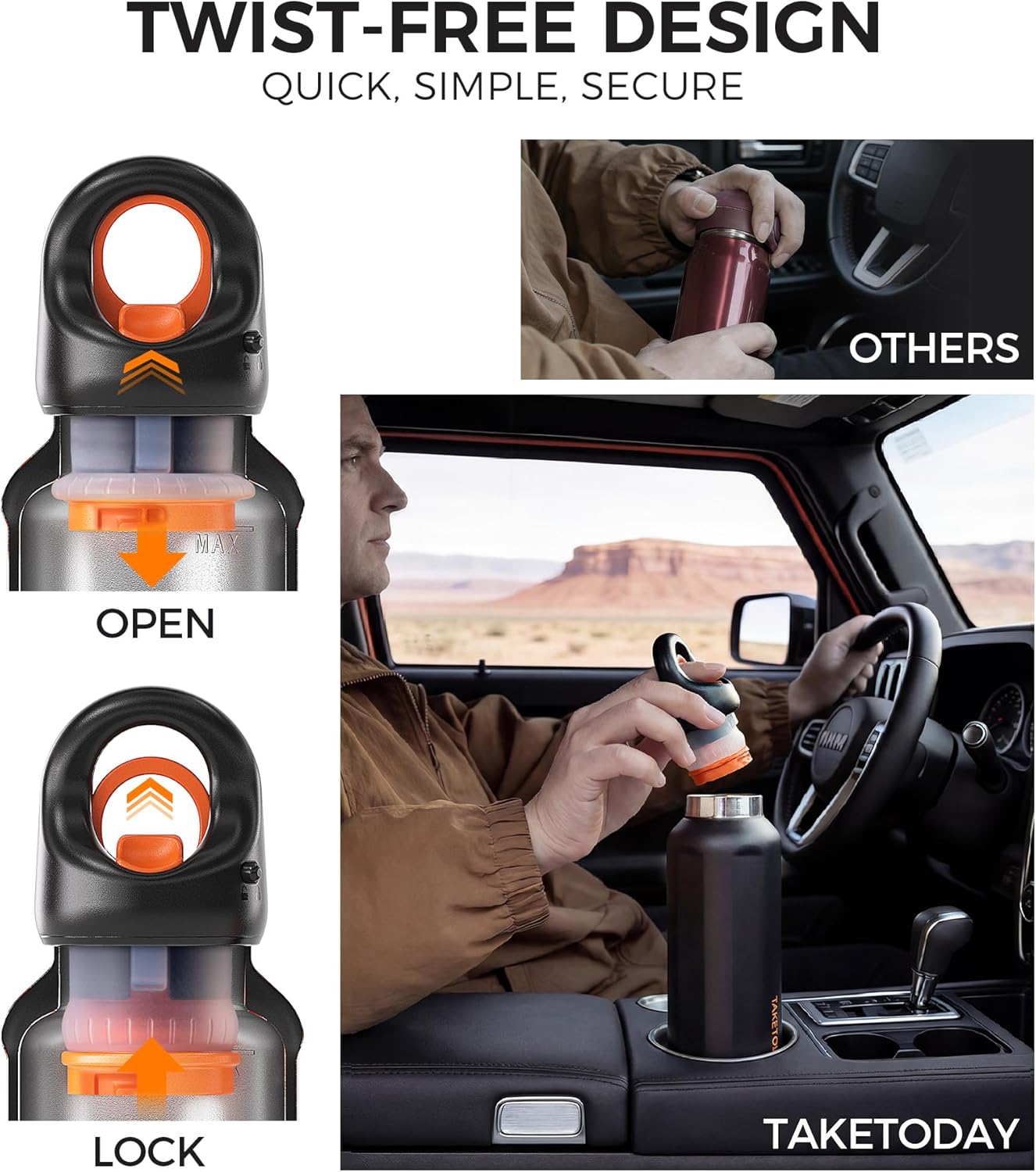 TakeToday Travel Water Bottle - Collapsible & Insulated Design for On-the-Go Hydration
