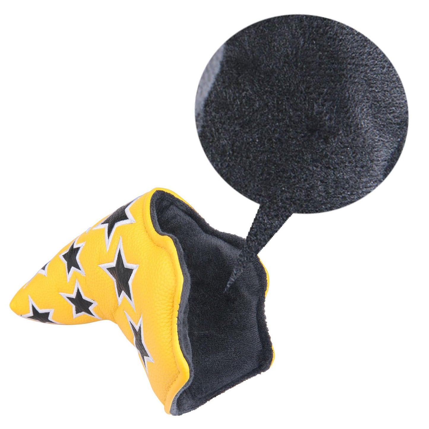 OGECLF Stars Design Golf Club Blade Putter Head Cover with Magnetic Closure fit Taylormade Scotty Cameron Odyssey (Yellow)