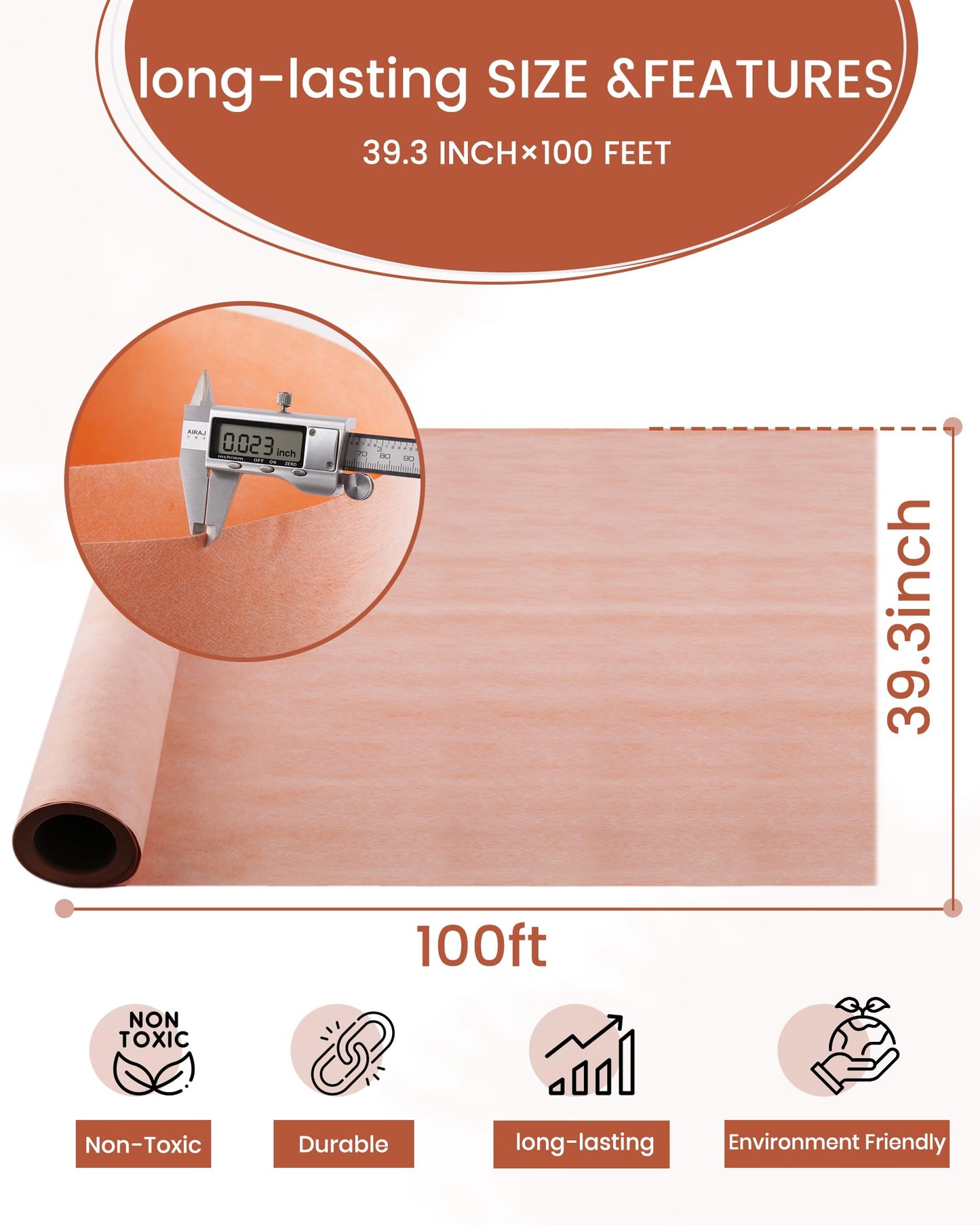 Foundgo 328 Sq Ft/ 39.3inch*100ft Waterproof Membrane for Shower 24mil Waterproofing Membrane Roll, Shower Waterproof Membrane Band, 100% Water Proof Strip for Sauna Bathroom Kitchen Walls Corners