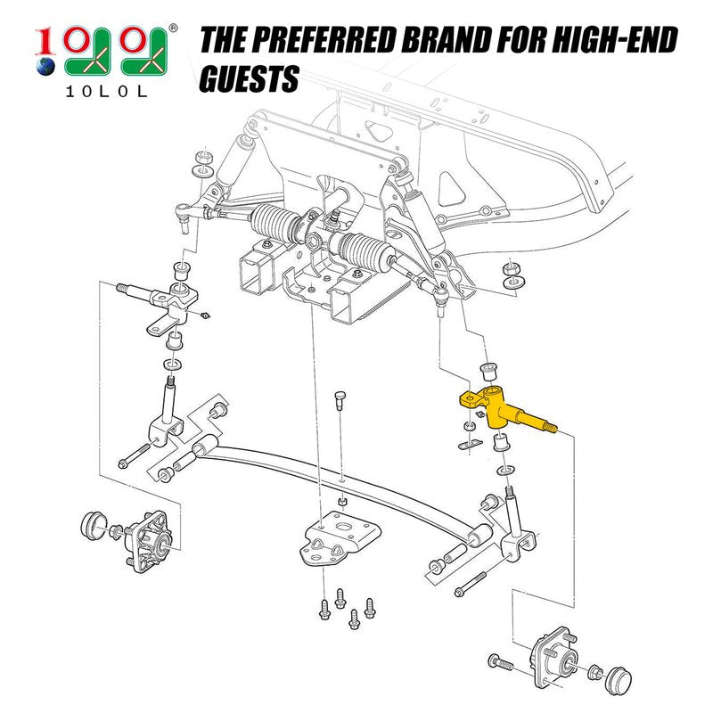 10L0L Golf Cart Driver Side Spindle Assembly for Club Car Precedent 2004 -Up,Replace OEM : 102287901/103638701