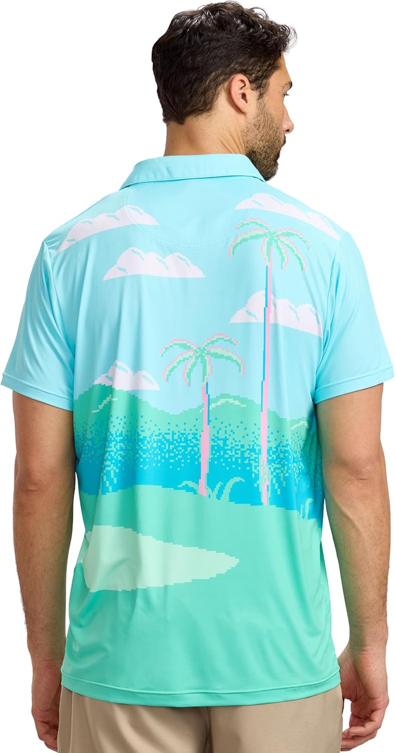 Tipsy Elves Men’s Golf Polo Shirt - Moisture-Wicking Stretch Fabric for Athletic Fit - Performance Apparel