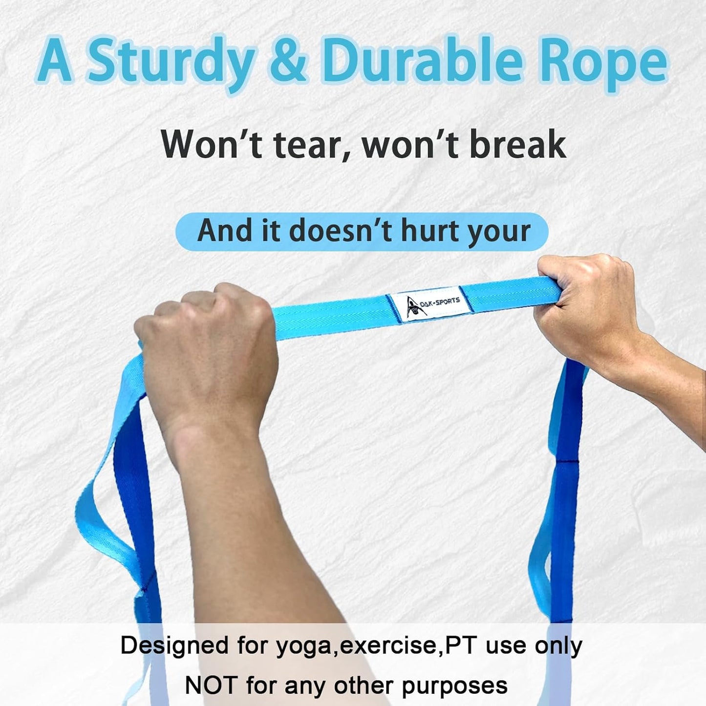 Skiennix Stretching Strap - Non-Elastic Yoga Strap with Loops for Physical Therapy | Includes Workout Guide