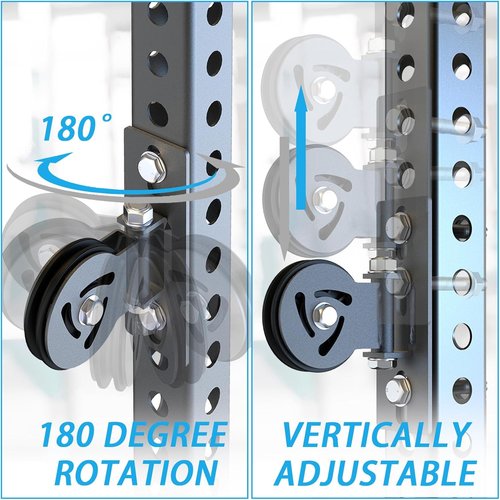 J Bryant Pulley System for Power Rack - Heavy-Duty Cable Pulley Attachment for 5/8" Holes | Fits 2x2, 2x3, 3x3 Racks