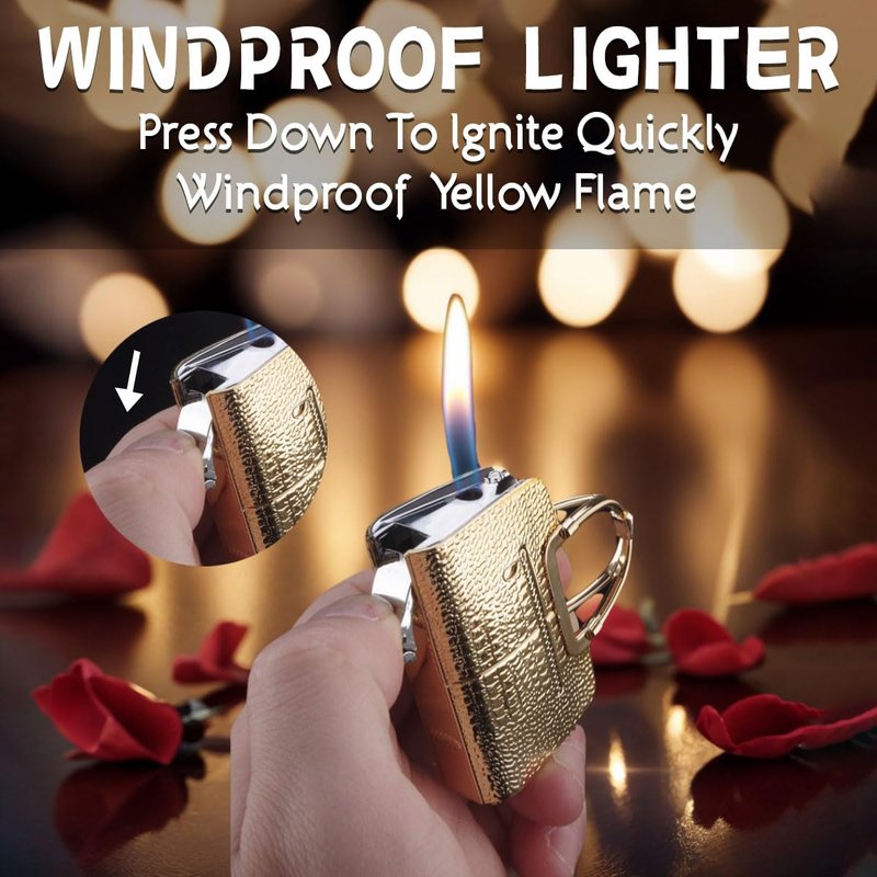 VISODBTA Cute Pretty Lighter Butane, Soft Flame Lighters Fashion Nice Lighter, Unique for Women Candles Gift Camping BBQ (No Butane Fule) (05#)