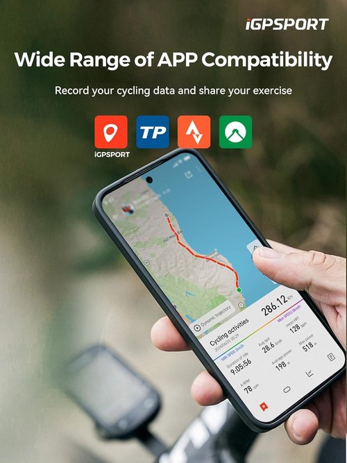 iGPSPORT BSC200S GPS Bike Computer - Wireless Navigation with 2.4'' Screen | Bluetooth & ANT+ | IPX7 Waterproof