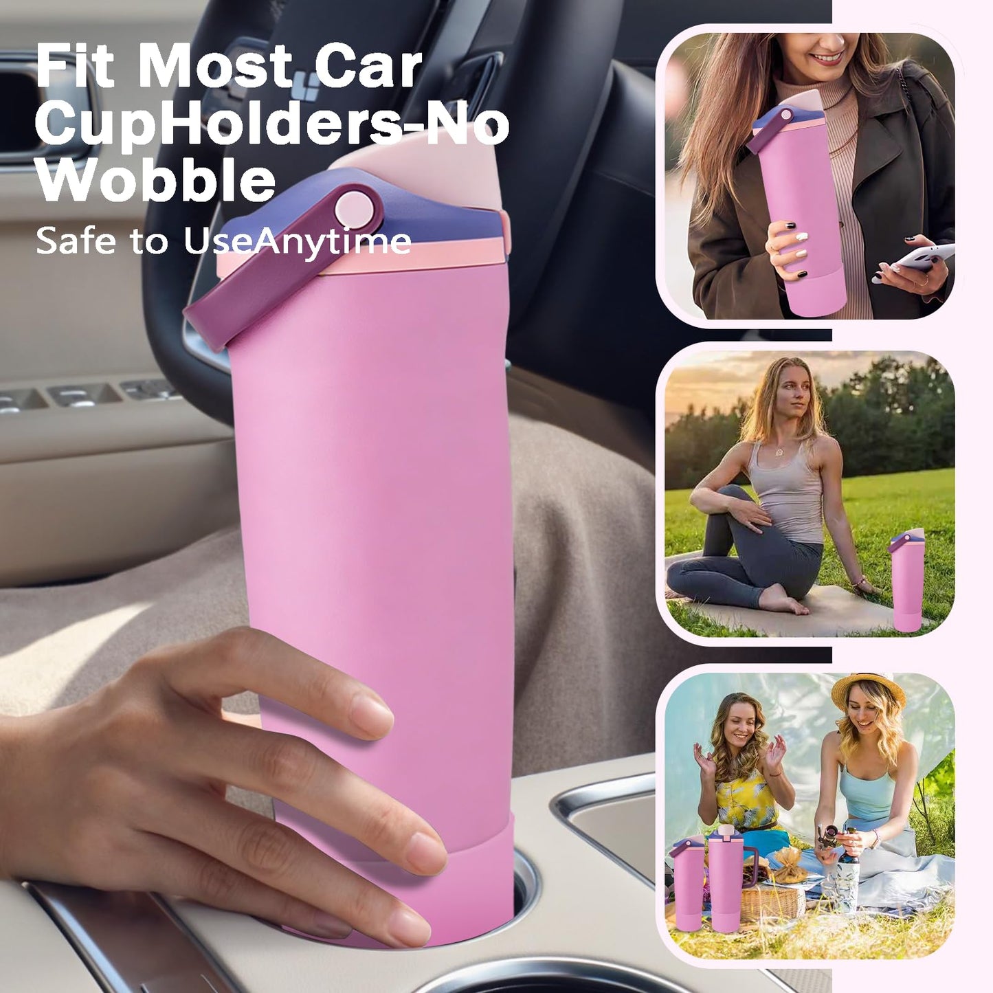 Kaitiaki Silicone Boot for Owala 30oz & 40oz FreeSip Sway Bottles & Tumblers - Non-Slip, Scratch-Resistant, Stability Enhancer, Available in 12 Colors (Pretty in Purple)