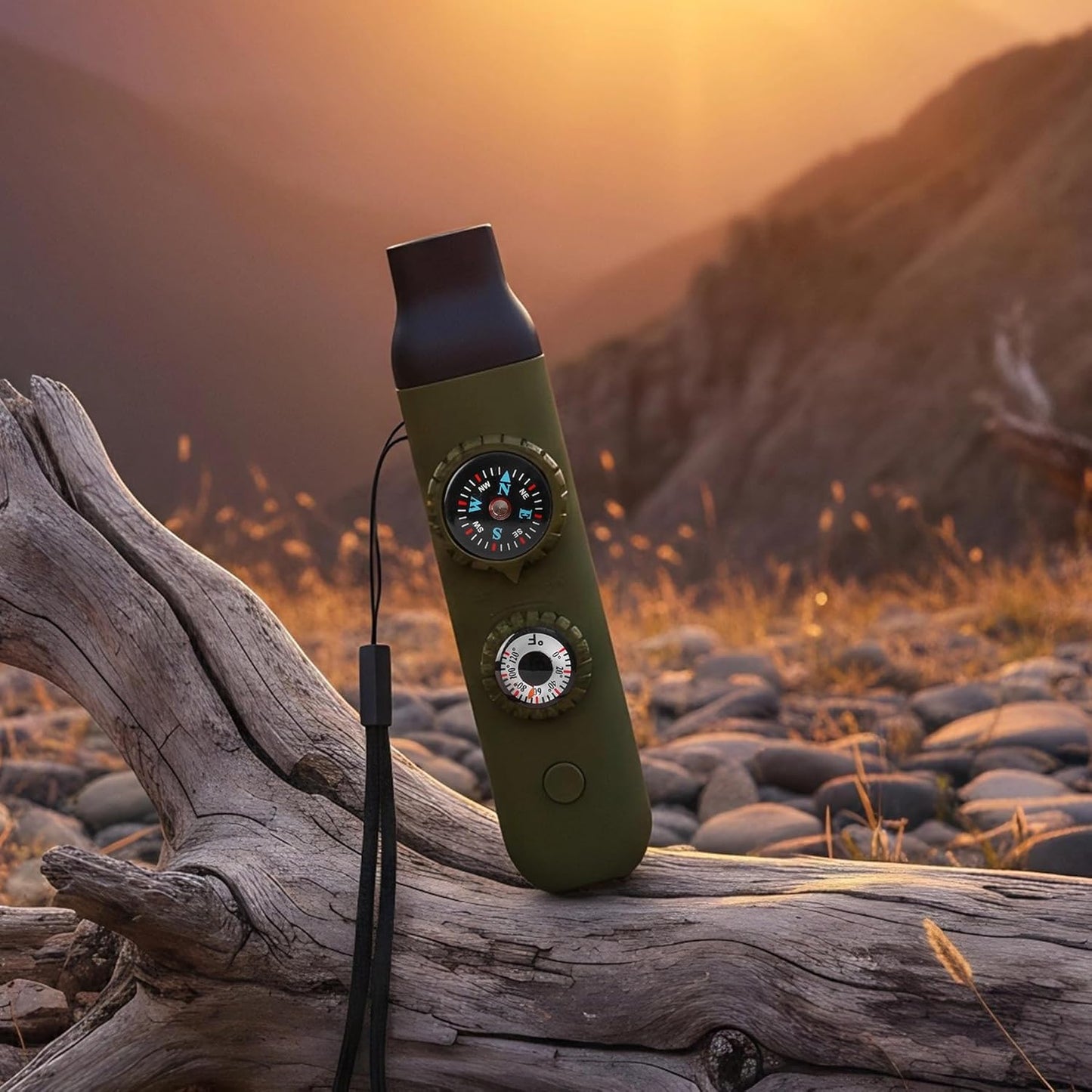 Skiennix Multifunctional Survival Whistle - Emergency Safety Gear with Compass & Thermometer | Ideal for Hiking, Camping, Boating