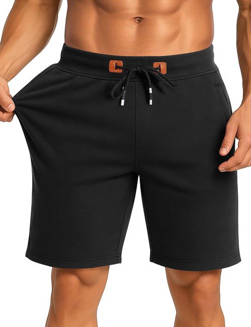 CRYSULLY Men Shorts Running Athletic Gym Shorts Man for Summer Training Fitness Joggers Black 36
