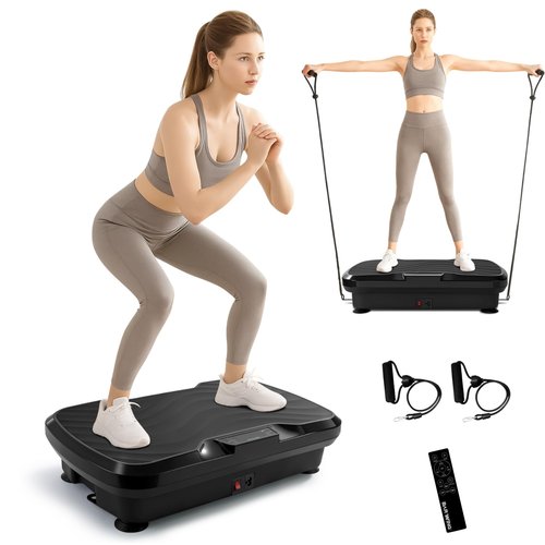 BARWING Vibration Plate Exercise Machine for Lymphatic Drainage Vibrating Power Plate Vibration Platform Shaker Whole Body Plates for Weight Loss with Fitness Resistance Bands 300 LBS Capacity