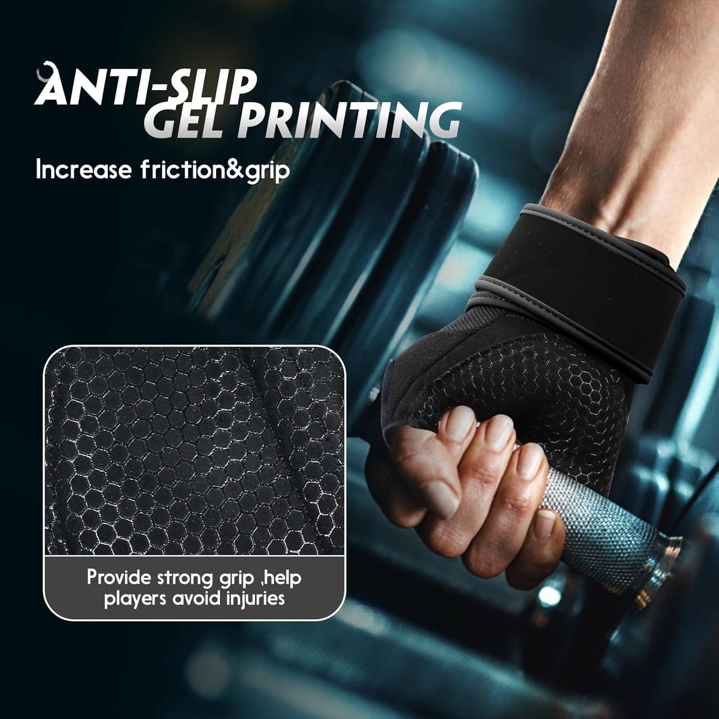 Skiennix Workout Gloves - Weight Lifting Gloves with Full Palm Pad & Strong Wrist Support | Unisex Fitness Gear