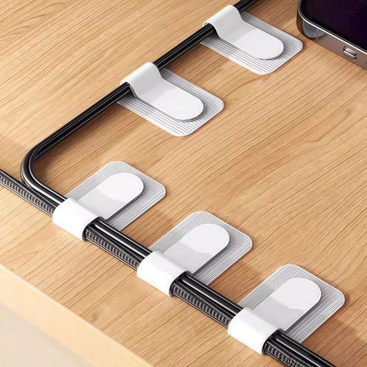 100 Pcs Hook and Loop Cable Straps,Self Adhesive Hook and Loop Cable Ties,Adjustable Cord Organizers for Desk,Reusable Wire Organizers for Cords,Cord Organizer (White)