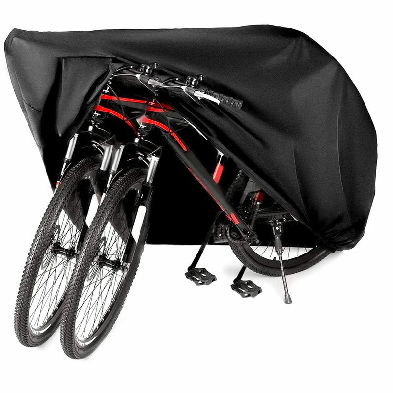 AngLink Bike Cover for 2 Bikes - 210D Oxford Outdoor Waterproof Bicycle Covers with Lock Hole, All Weather Protection Bikes Storage Cover for Mountain Road Electric Beach Cruiser Hybrid