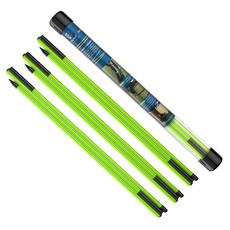 MoKo Golf Alignment Stick, 3 Set Golf Alignment Rods, 48" Collapsible Alignment Stick Golf Training Aid for Aiming, Putting, Posture Corrector, Golf Practice Sticks with Clear Tube Case, Green