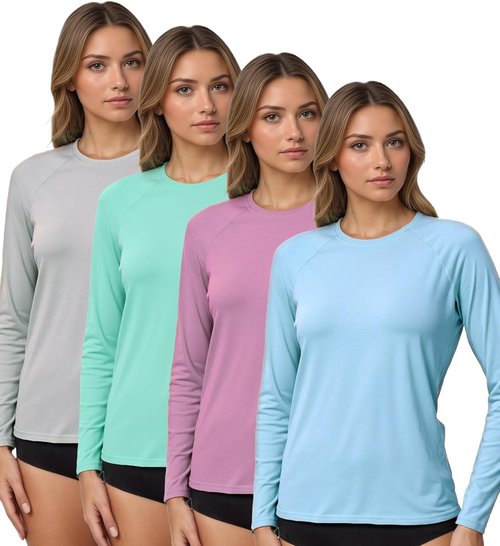 Kinglaman Rash Guard for Women - UPF 50+ Long Sleeve Swim Shirt for Sun Protection | Ideal for Workouts & Hiking