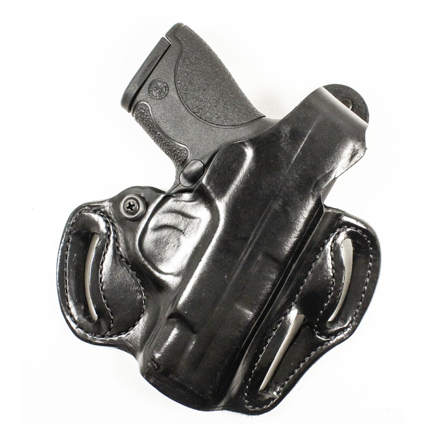 DeSantis Thumb Break Scabbard - OWB Gun Holster for Men and Women - Compatible with S&W M&P Shield 9/40, Shield M2.0 9/40, Shield Plus - Black, Leather, Right Hand Draw