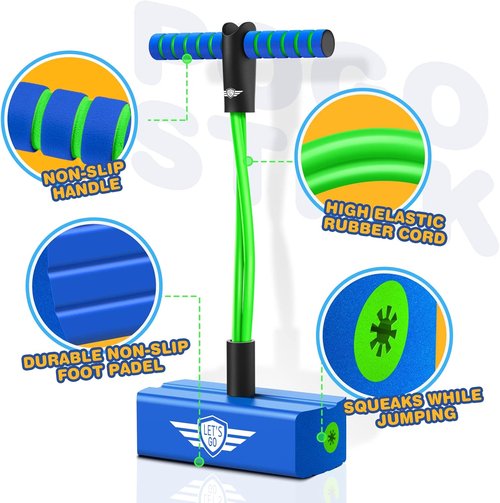 CUUGO Let's Go! CG Jumping Pogo Stick - Foam Jumper for Kids Aged 3-12 | Fun Indoor & Outdoor Toy