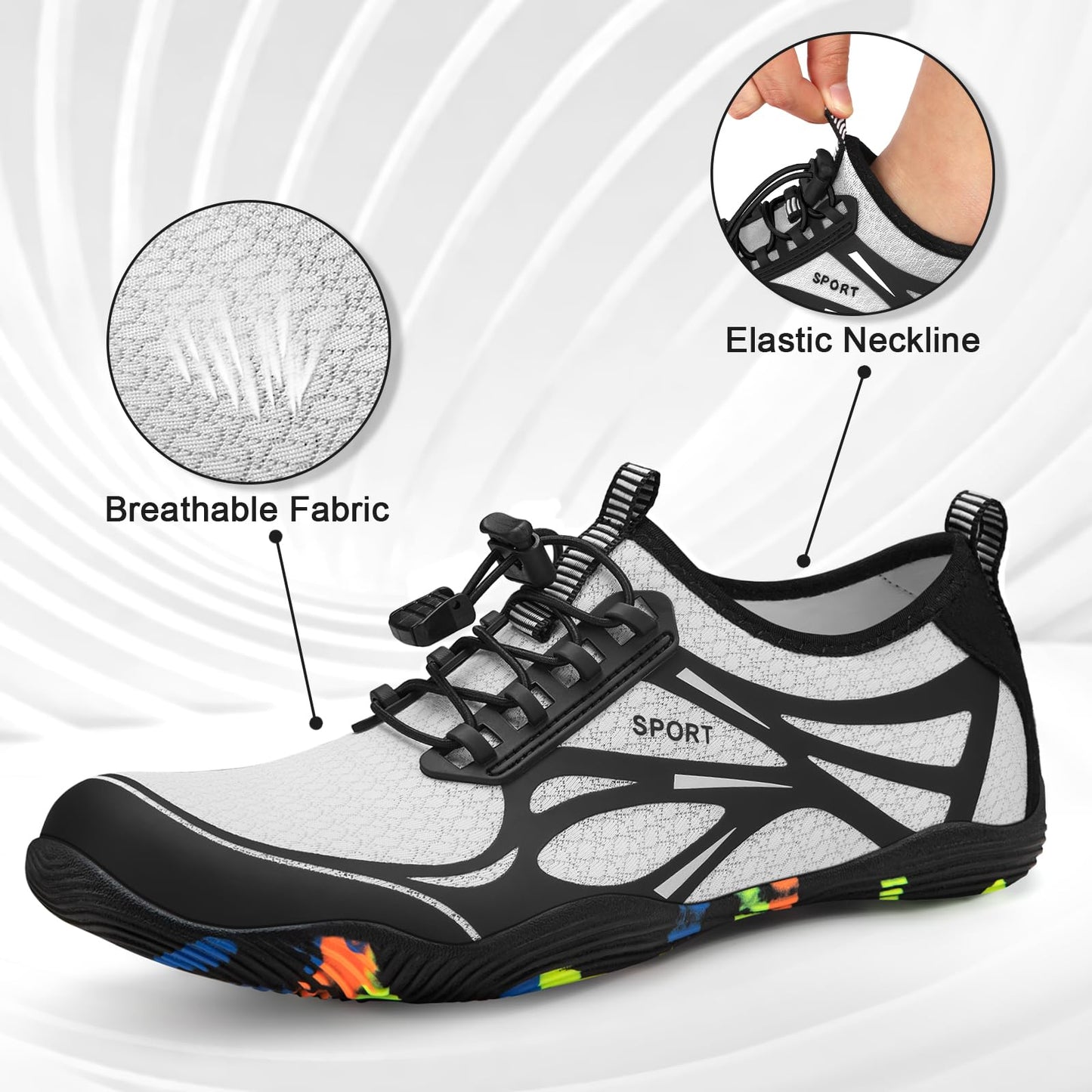 ATHMILE Water Shoes for Men Women River Swim Beach Pool Adult Quick Dry