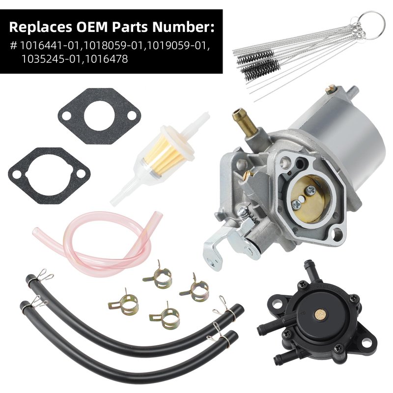 Roykaw FE350 Carburetor Kit Compatible with Club Car DS, Precedent, Carryall, Turf Golf Cart 1996-up Kawasaki Engine, Replaces OEM # 1016441-01, 1035245-01, 1018059-01, 1019059-01