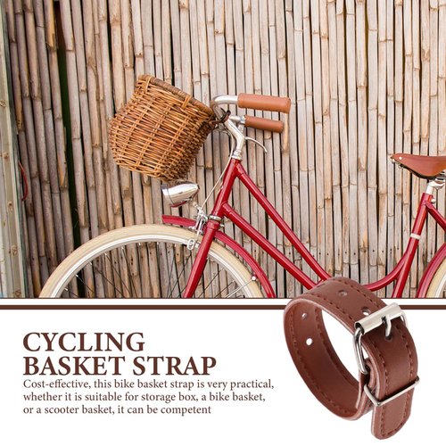 Homoyoyo Bike Basket Straps: Adjustable Bike Leather Straps - Front Bicycle Basket Straps for Adult Bike Bicycle