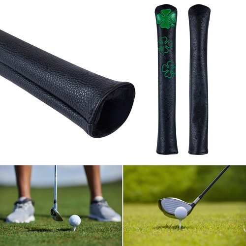 XUZHID Rod Sleeve，Leaf Pattern PU Leather Alignment Stick Headcover Golfs Alignment Stick Covers Case Holder Golfs Club Protector Enduring