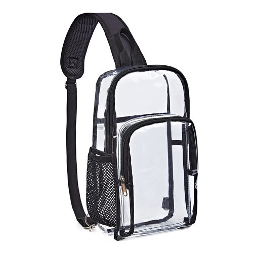 Edraco Clear Sling Bag for Concert & Stadium Approved, Shoulder Backpack for Men & Women - Holds Phone, Wallet, Keys, Power Bank