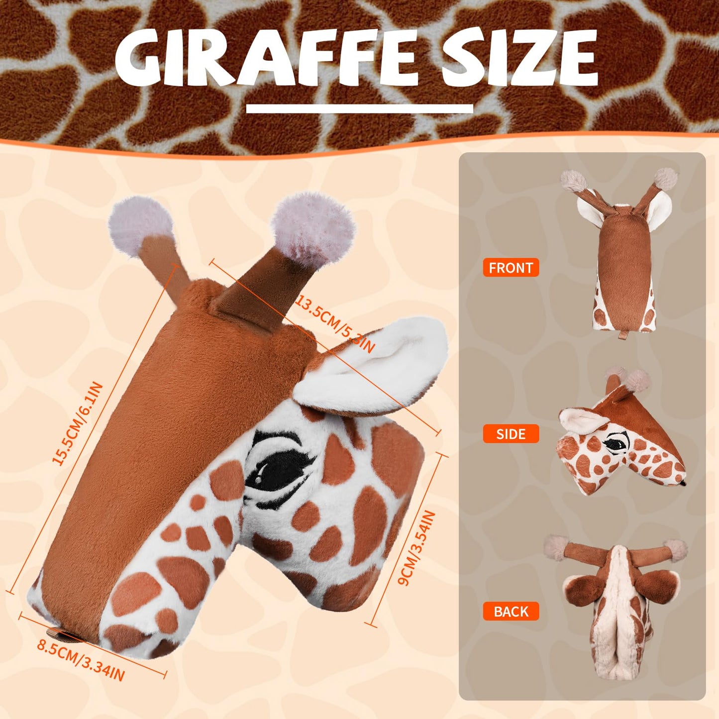 LZFAN Golf Club Covers Funny Golf Blade Mallet Putter Cover Animal Golf Club Head Covers Golf Gifts for Men Women Plush Giraffe
