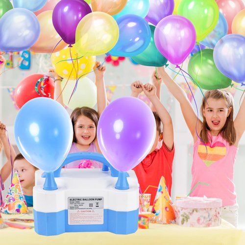 Electric Balloon Pump, Portable Electric Balloon Blower Machine Balloon Air Pump Dual Nozzle