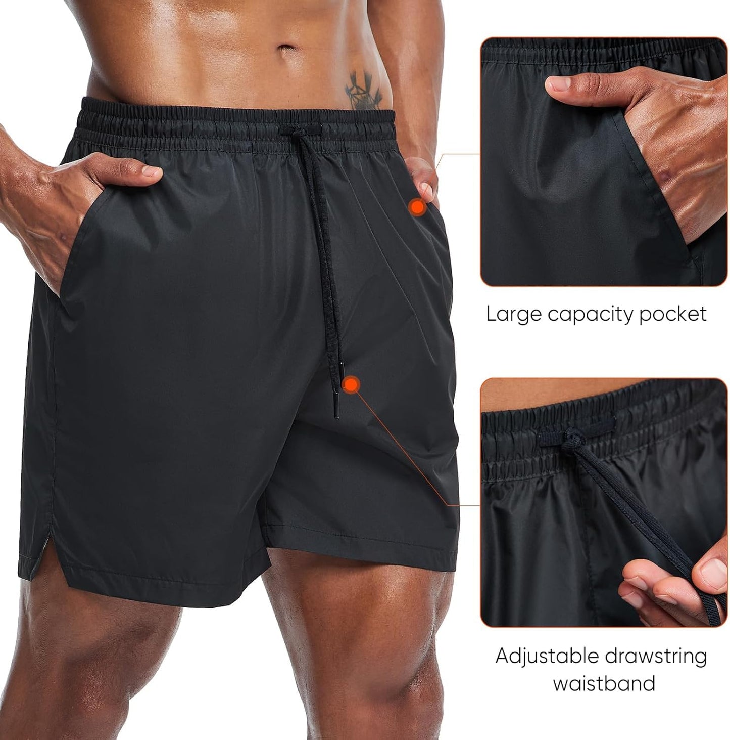 HOTSUIT Mens Sauna Shorts Sweat Sauna Pants Gym Exercise Sweat Sauna Suit Workout Shorts, Black, X-Large