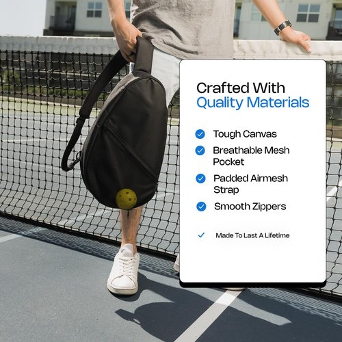 Crossbody for Pickleball - Versatile Satchel for Pickleball Equipment and Accessories - Crossbody Paddle Bag by Kryn