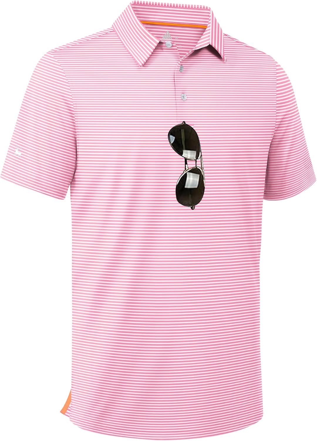 ZITY Men's Golf Polo Shirt - Short Sleeve Striped Design | UPF 50+ Moisture-Wicking Casual Tee