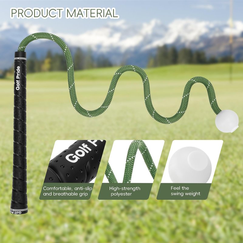 WWFFEN Golf Rope Swing Trainer, Golf Swing Training Aid, Professional Golf Swing Rope Training Aid to Improve Speed, Tempo, Rhythm, Flexibility, Strength, Golf Warm-Up Practice Equipment for Golfers