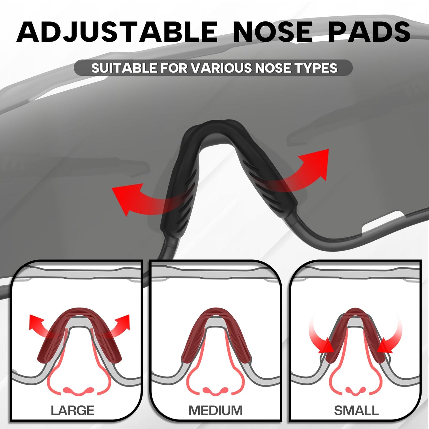 BUCKLOS Polarized Cycling Running Sunglasses for Men Women UV400 Protection,TR90 Sun Glasses for Bike Baseball Sports Safety