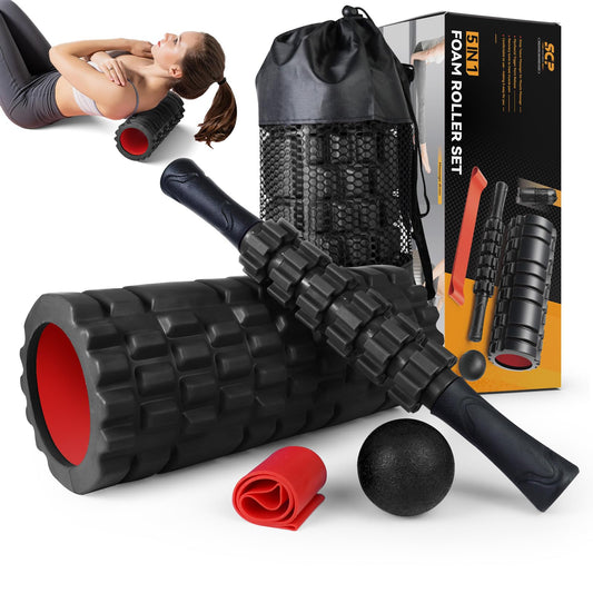 5-in-1 Foam Roller Set High Density Deep Tissue Muscle Massage