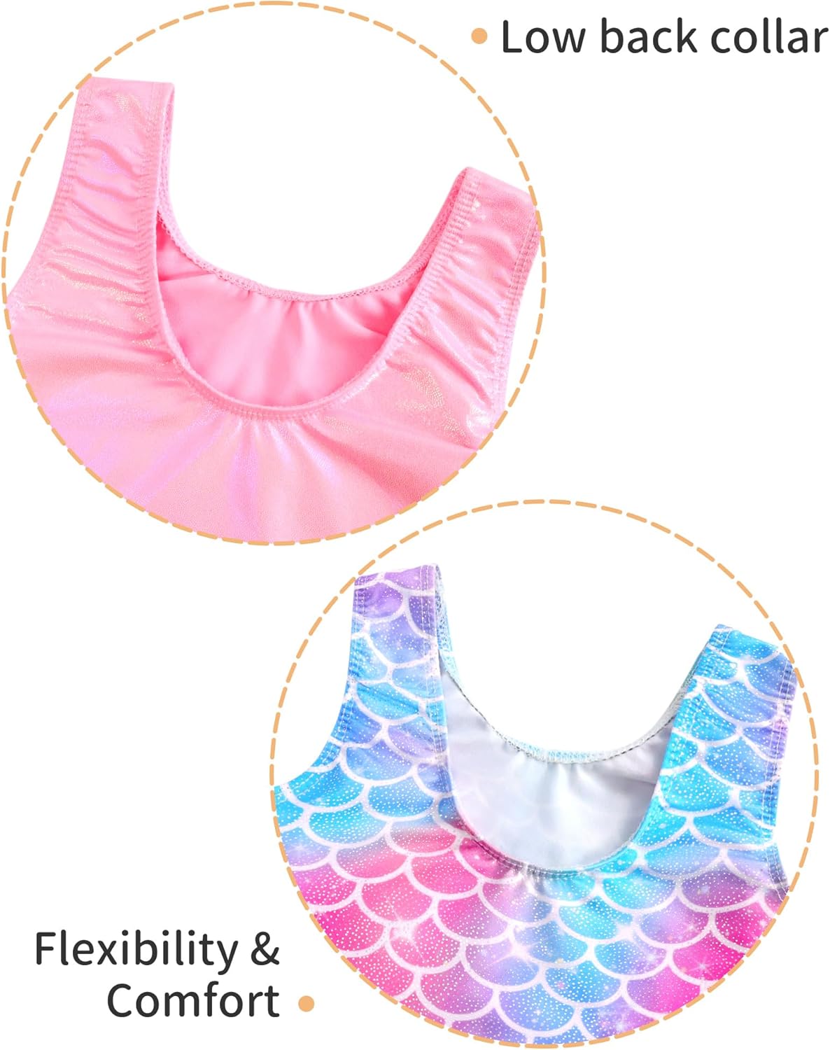 Skiennix Girls' Sparkly Gymnastics Leotard - Sleeveless Tumbling Unitard | 2-Pack Biketards