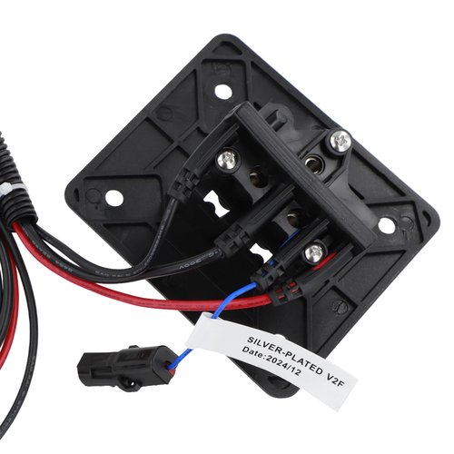 Roykaw Golf Cart 48 Volts Charger Receptacle Delta-Q Charger Socket with Wires for EZGO RXV TXT 2008-Up and 2Five 2010-Up Electric Golf Cart, 3-Prong Charging Port, OEM# 602529,613304