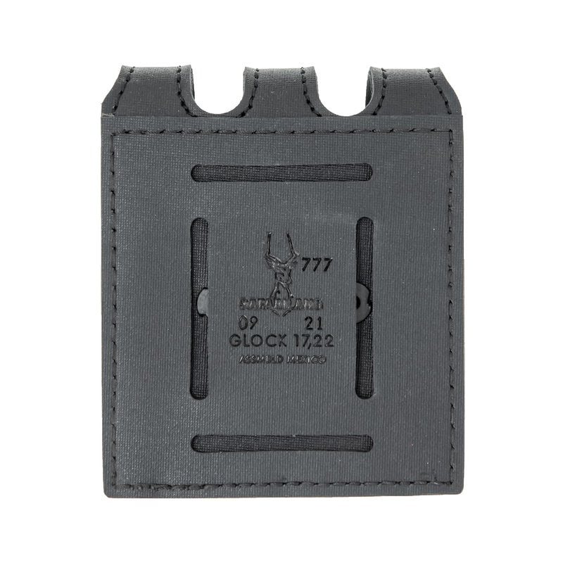 Safariland Slimline Triple Magazine Pouch, fits Glock 17, 22, 34, 35 STX Basketweave w/Black Snaps