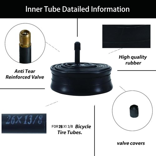 Bike Tubes - 2 Pack 26x1 3/8 AV32mm Schrader Valve Inner Tubes for 26 x 1 3/8 Bicycle Tires