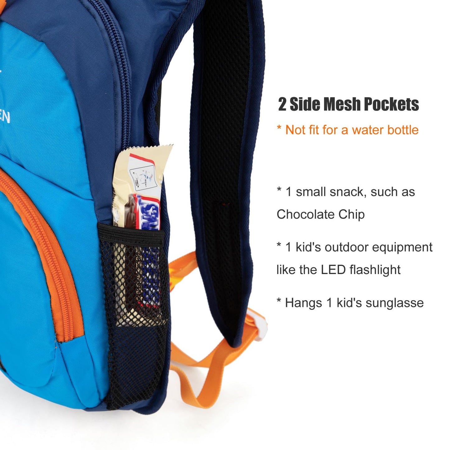 Ivygreen Kids Hydration Backpack, Hiking Backpack for Boys or Girls with 1.5L Water Bladder (Blue - Small)