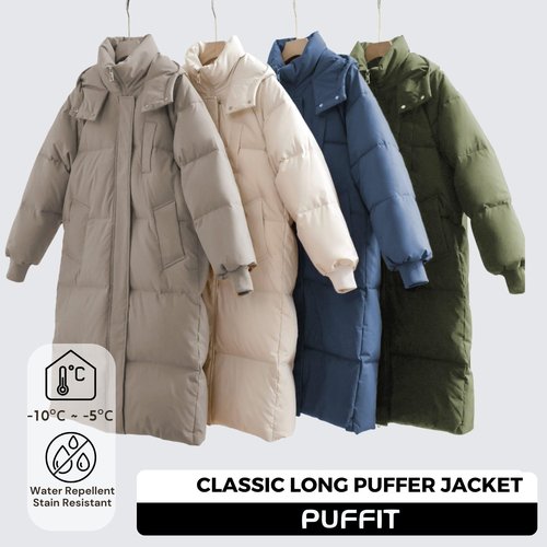 PUFFIT Long Puffer Jacket for Women,2025 Thickened Winter Coat Hooded with Deep Pockets, Ladies Warm Winter Jacket