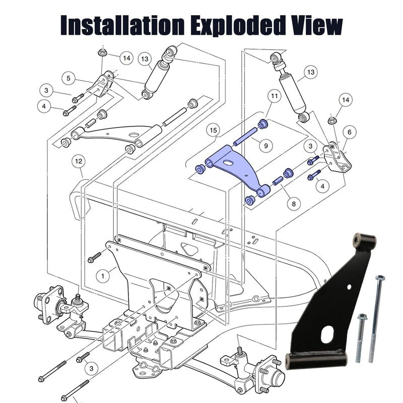 Panglong Golf Carts Control Arm Delta A-Plate Kit, Suitable for Club Car 2004-up Precedent and 2018-up Tempo Gas or Electric Golf Carts, OEM# 102287301, 103388501