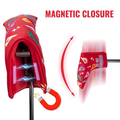 Golf Blade Putter Cover, Golf Blade Covers with Strong Magnetic Closure, Colorful Bird Design Putter Head Cover Waterproof PU Leather Blade Putter Headcover