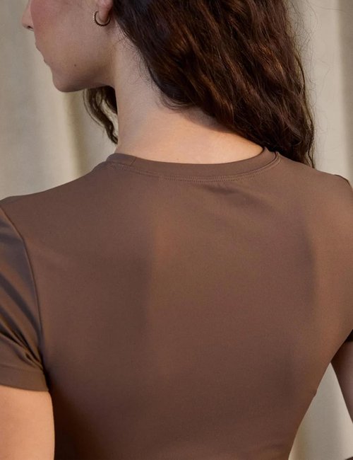 Lviefent Women's Athletic Workout Top - Slim Fit Short Sleeve Gym & Yoga Tee in Stylish Design